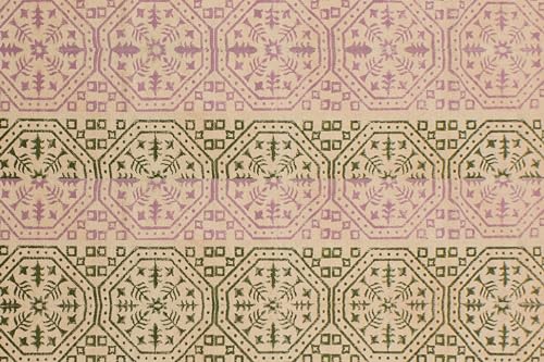 Alfombra cuadrada bohemia CASAVANI de tejido plano de algodón en verde y beige para dormitorio 6