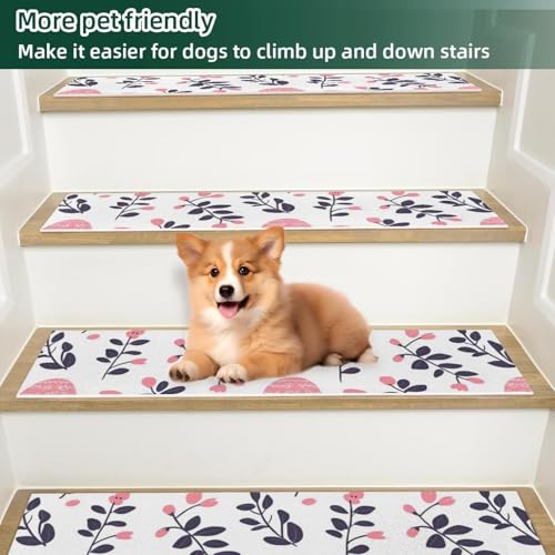 Tapis d'escalier antidérapant pour décorer la maison au printemps