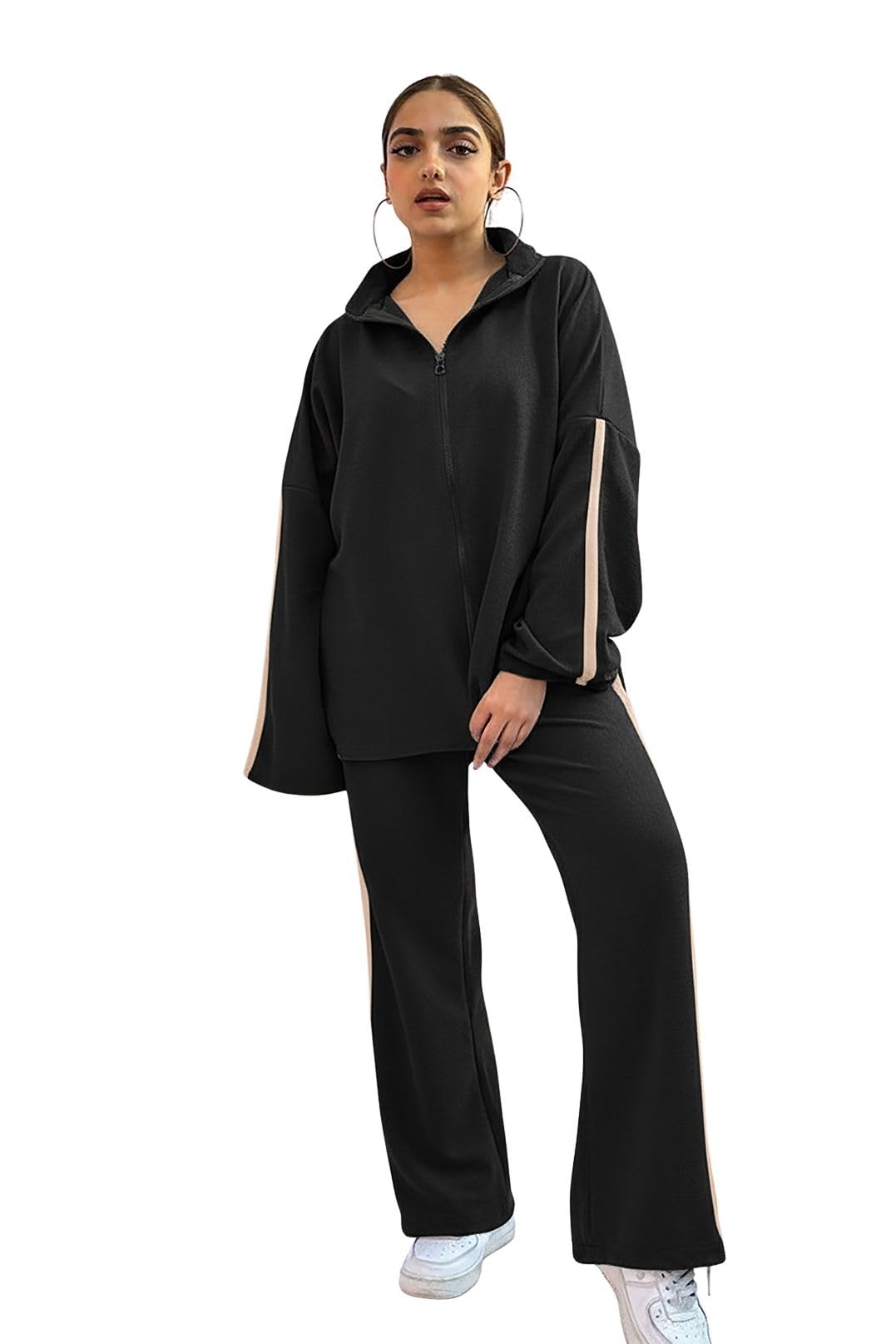 leriya fashion Co Ord Set For Women Stylish | Western Summer Casual Zip Up Dress for Woman | Full Sleeve Formal Office Wear & Western Lounge Track Suit | Loose Fit Pyjama Set for Beach & Holiday Look-picture-39