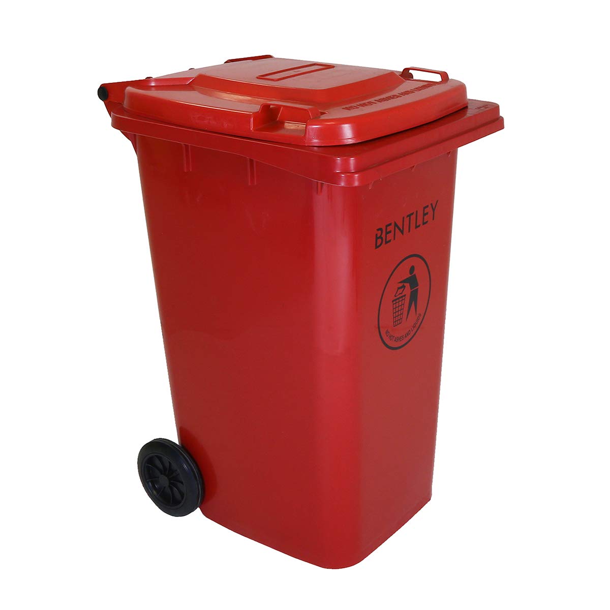 CHARLES BENTLEY 240 Litre High Density Polyethylene Wheelie Bin, Red