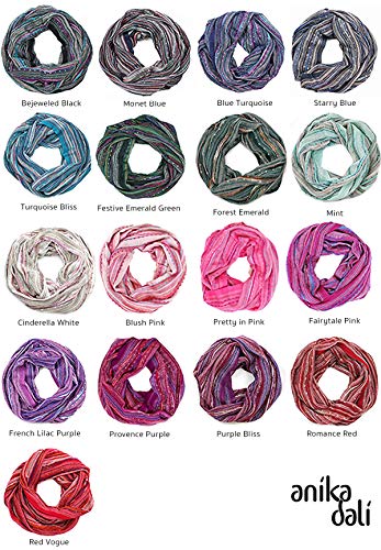 Anika Dali (15 Colors) Shimmer Sparkle Infinity Scarf, Women's Festival Bliss Lightweight Fashion Shawl4
