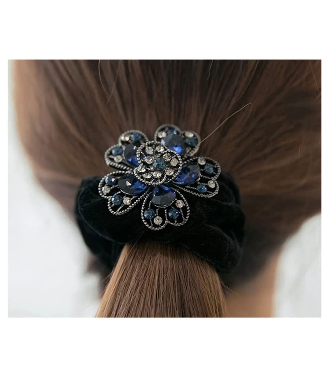 Scrunchies Per Capelli Anello Per Capelli Legato Corda Per Testa Fiore Gioielli Cravatta Elastico Per Flanella Elastici Per Coda Di Cavallo(Pink)