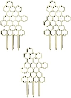 SagaSave 3 Pcs Wooden Hanging Houseplant Trellis for Climbing Plants Indoor Potted Plant Small Climbing Plant Trellis Supporting Tool (Honeycomb Shaped)
