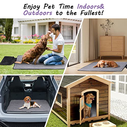Vehipa 95 x 65 cm Faltbare Hundedecke für Unterwegs, Outdoor wasserdichte Hundematte, Warme Reisedecke für Hunde und Katzen für Drinnen und Draußen