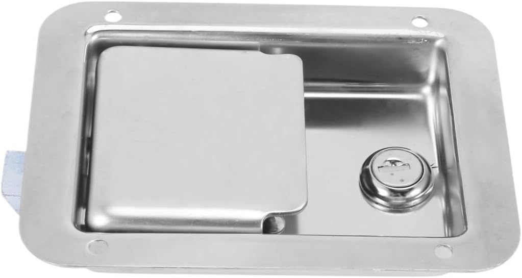 Hardware 2 Pack Stainless Steel Paddle Slam Latch with Lock & Key - Flush Single Point Handle for Door Trailer RV for Jeep
