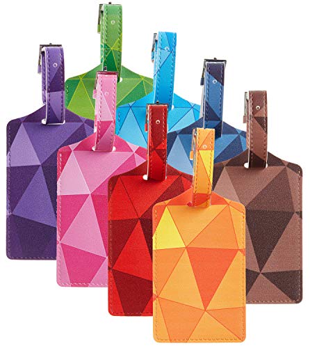 8 Pack Luggage Tags Triangle Colorful Suitcase Labels Travel Tag (Mixed)