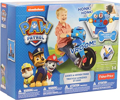 Fisher-Price DWR65 Paw Patrol Toddler Tricycle Lights & Sounds Trike Toy Bike With Handlebar Grips & Storage For Preschool Kids Ages 2+ Years thumb #5