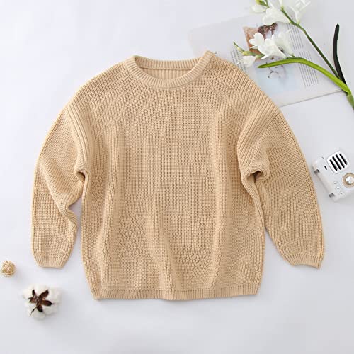 Toddler Boys Girls Knit Sweater Chunky Knitted Crewneck Pullover Baby Relaxed Fit Ribbed Knits Fall Winter Knit Sweatshirt2