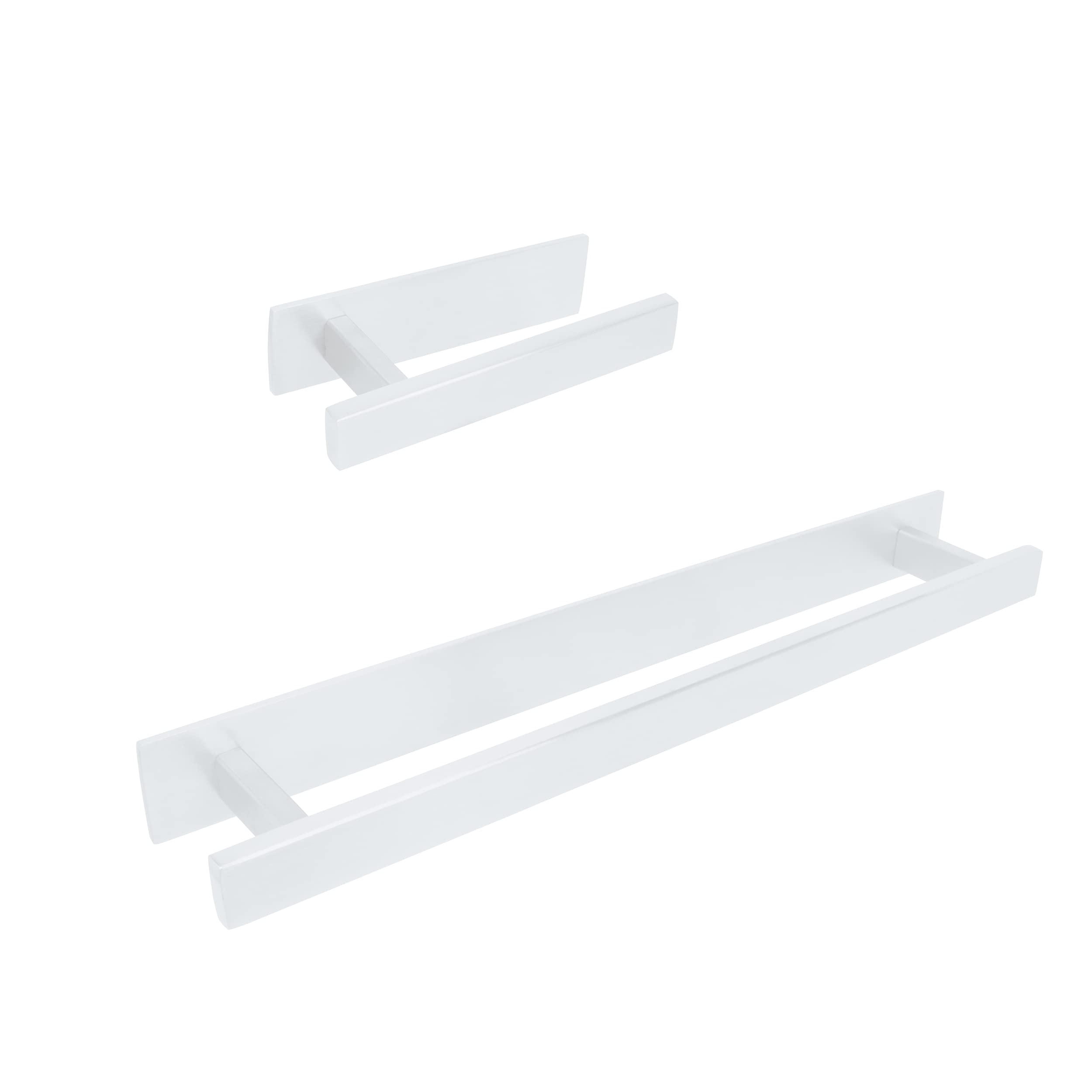 INOXLM - Kit de Baño Adhesivo | Toallero y Portarrollos Sin Agujeros | Porta Papel Higiénico (Kit Completo 2 Piezas, Blanco)