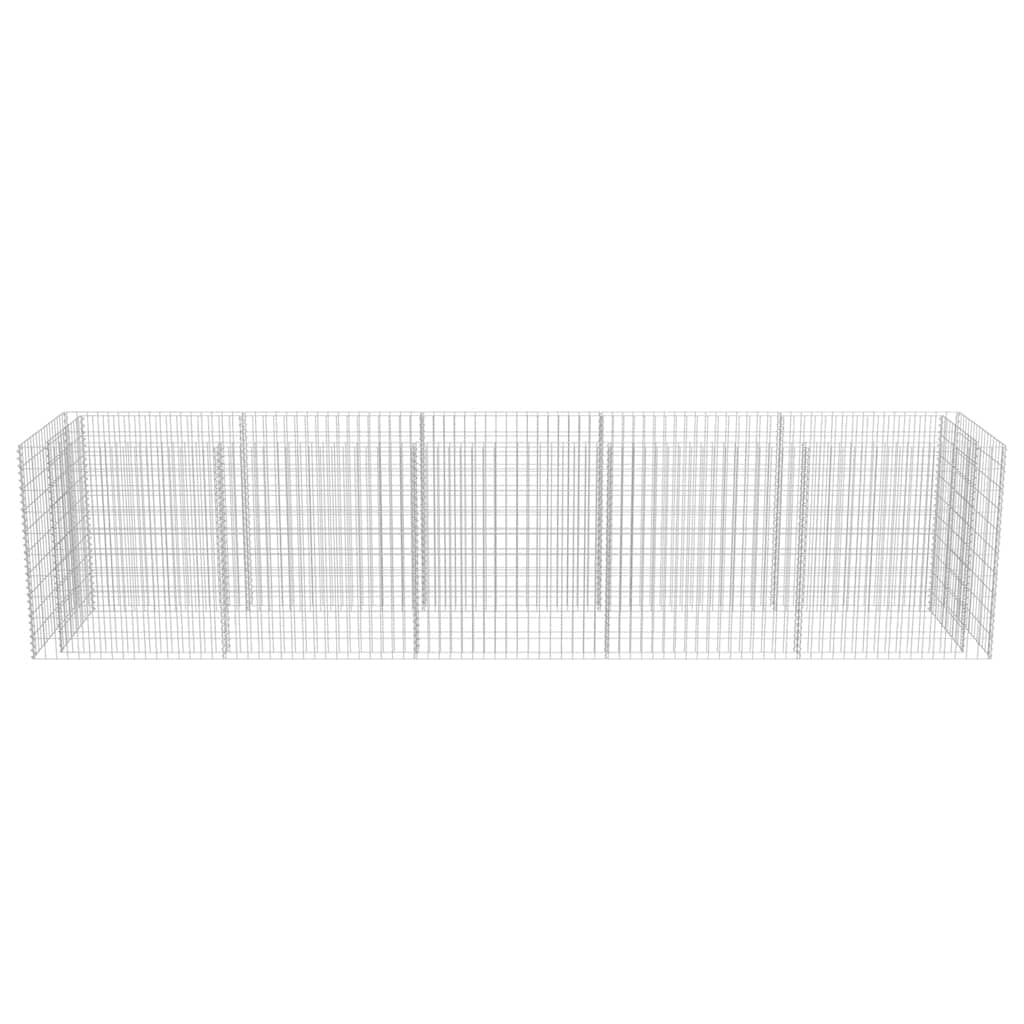Podwyższona grządka gabionowa z ocynkowanej stali, 450 x 90 x 100 cm, stabilna donica na rośliny do ogrodu i na taras, wytrzymała podwyższona grządka z koszem drucianym, idealna jako skrzynka