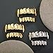 TOPGRILLZ Hip Hop Gold Plated Top Vampire Fangs & Bottom Grillz Set with 4 Silicon Molding Bars for Your Teeth(Flat+Vampire Bottom)