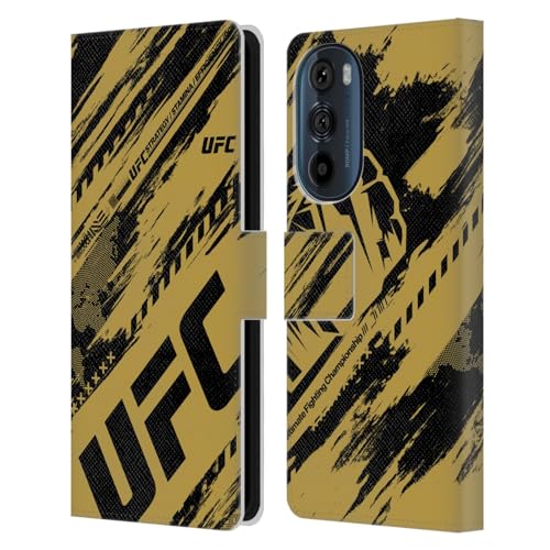 Head Case Designs Officially Licensed UFC Brush Strokes Logo Graphics Leather Book Wallet Case Cover Compatible with Motorola Edge 30