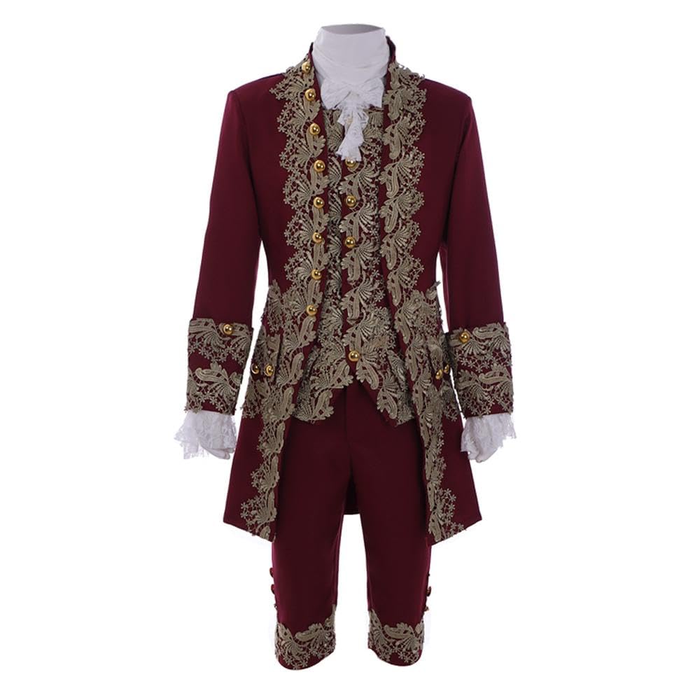 Photo 1 of Victorian Rococo Costume 18th Century King Prince Cosplay Suit Men's Halloween Costume Red-XXL