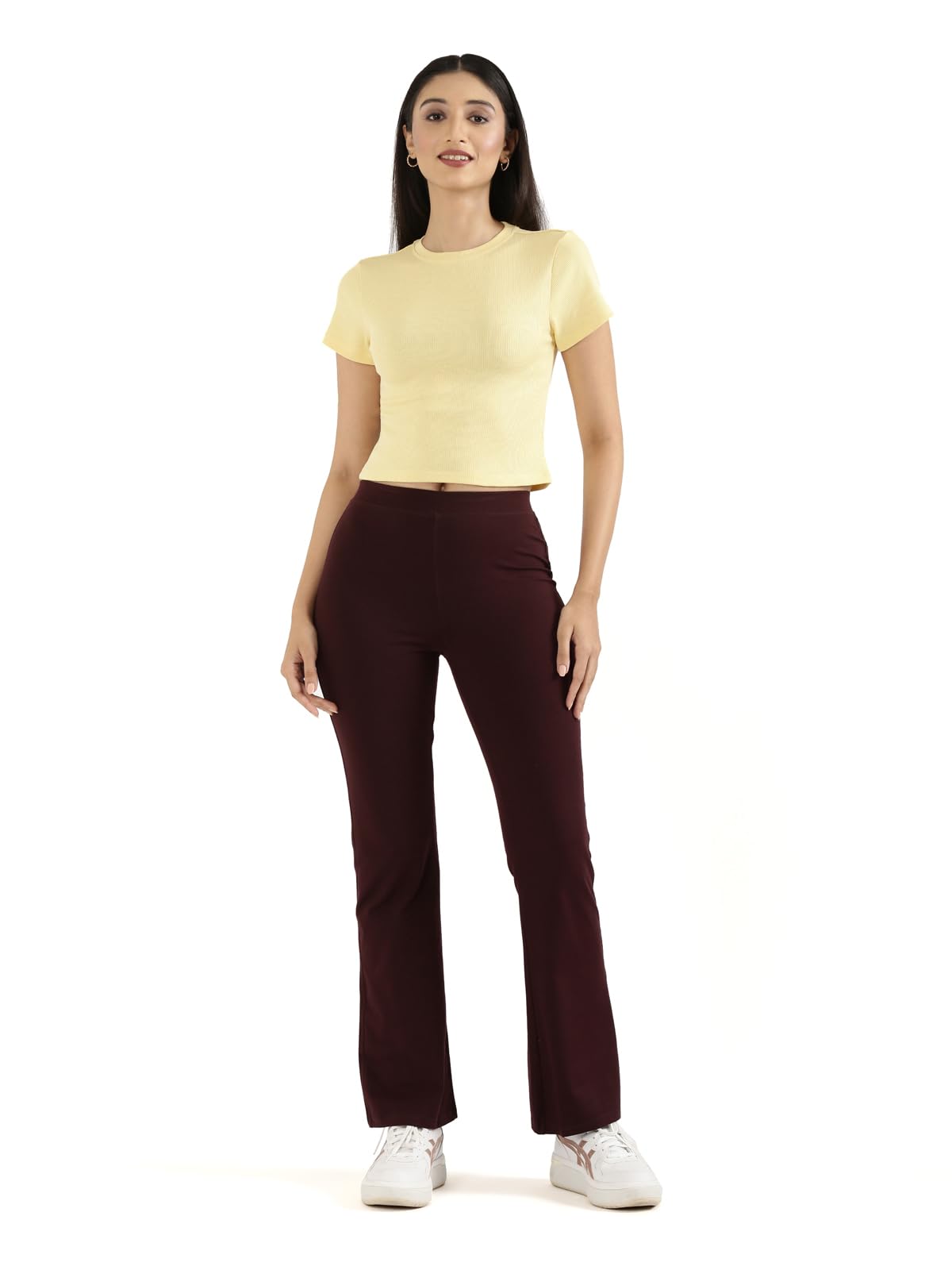 go colors Rib Cotton Crop Top for Women | Round Neck, Half Sleeves, Slim Fit, Casual Wear-picture-41