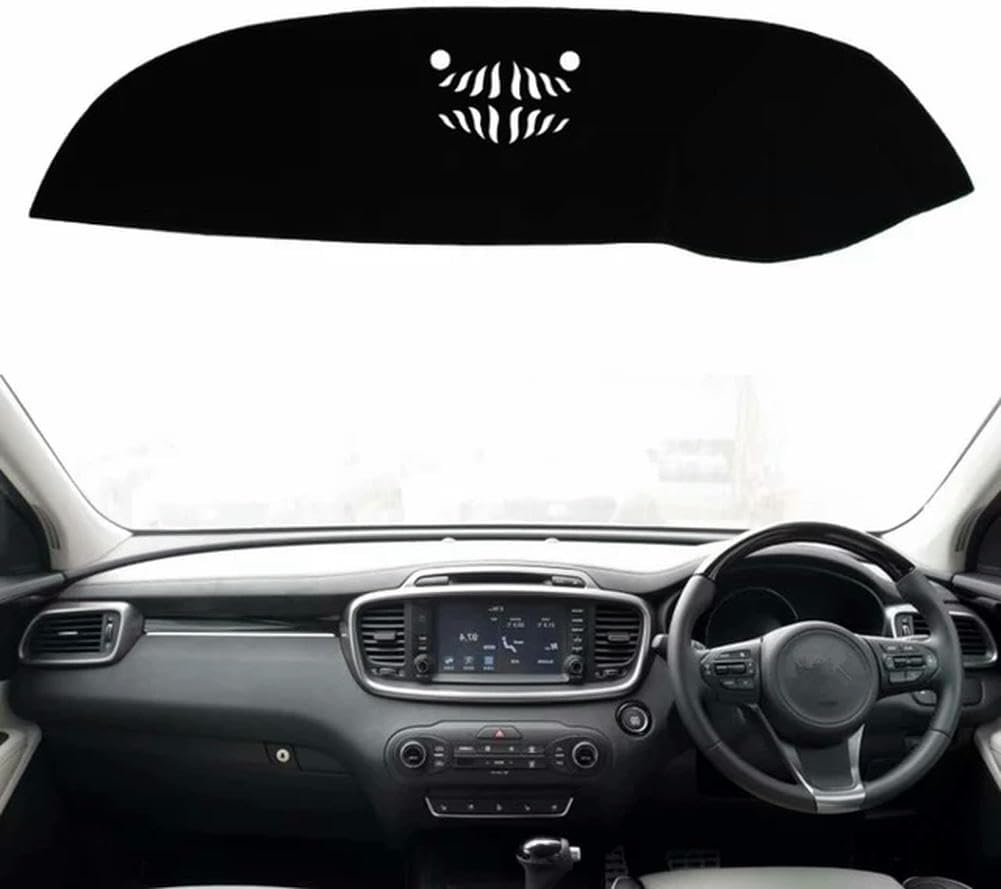 Car Dashboard Cover Dash Mat for Kia Sorento Prime UM 2015-2019 2020 Dashboard Cover Pad Non-Slip Carpet Protective Shield, Right Hand Drive, Black(Black Edge)