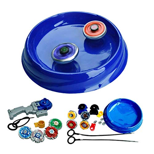 8 in 2 Metal Spinning Top Toy Set with Stadium and 2 Launchers 4 Blade