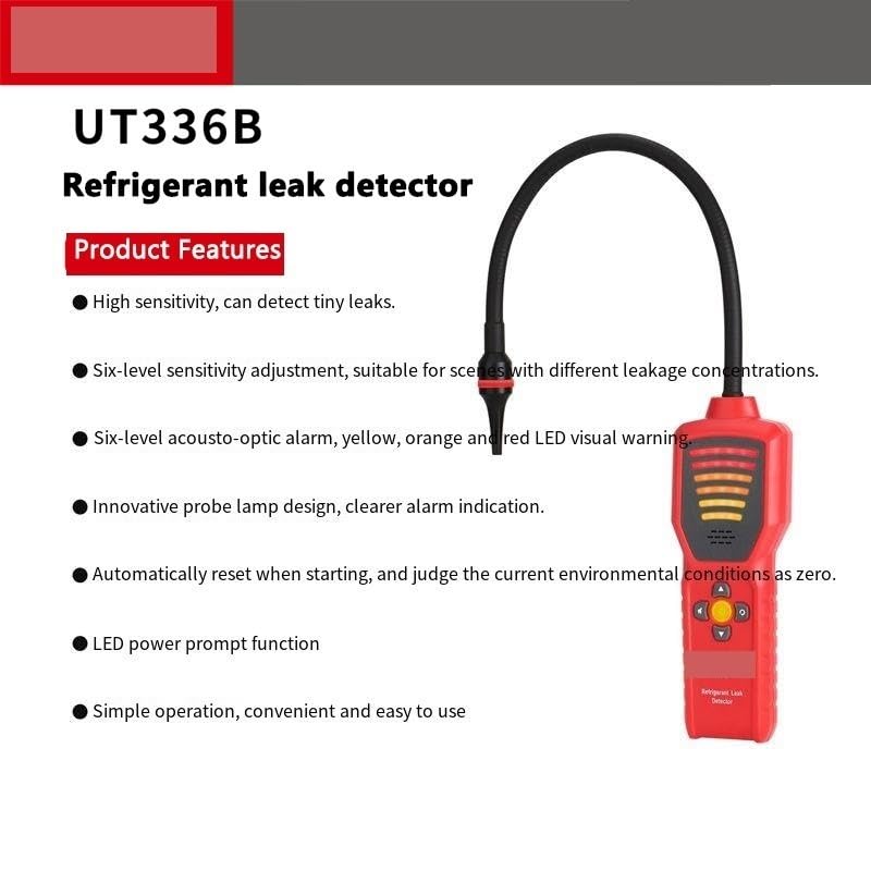 TUT336A /B Kältemittel-Lecksucher FCKW HFKW HFKW-Lecktester for die Wartung von Klimaanlagen und Autokühlschränken Für Arbeit und Zuhause(UT336B)