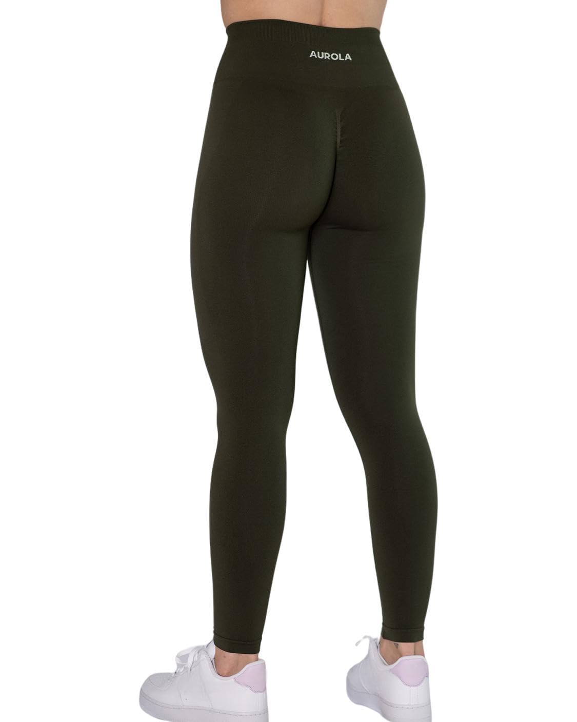 AUROLA Leggings da allenamento da donna senza cuciture, collant elasticizzati, controllo della pancia, palestra, fitness, ragazza, sport, pantaloni attivi da yoga, Cipresso, S