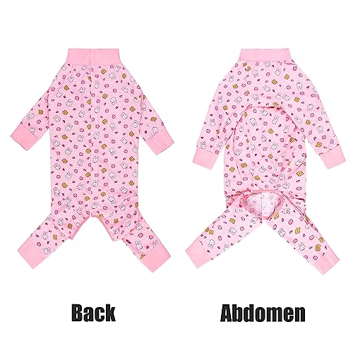 Image of Recovery Suit for Large Medium Dogs After Surgery, Soft Breathable Anti Licking Dog Onesie E-Collar & Cone Alternative, Pet Bodysuit for Preventing Hair Loss Full Cover Wound(6XL, Pink Bunny)