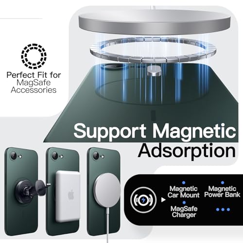 Image of JETech Magnetic Slim Case for iPhone 17e /16e, Midnight Green