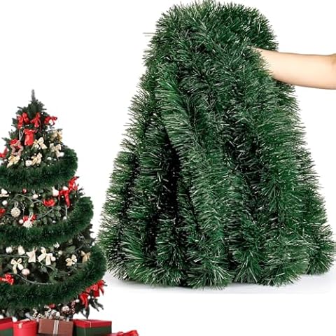 50Ft Christmas Green Garland for Christmas Decorations-Greenery Garland Table Mantle Background Wall Room Dec for Outdoor Indoor Use-Premium Quality Home Garden Artificial Greenery or Wedding Party Cover