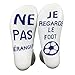 Blesser Chaussttes Drole Chaussettes Cadeau Noël Funny Socks Hiver (Blanc football)