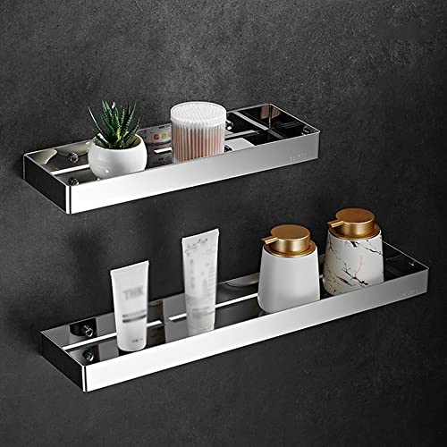 Support de rangement durable en acier inoxydable argenté pour douche