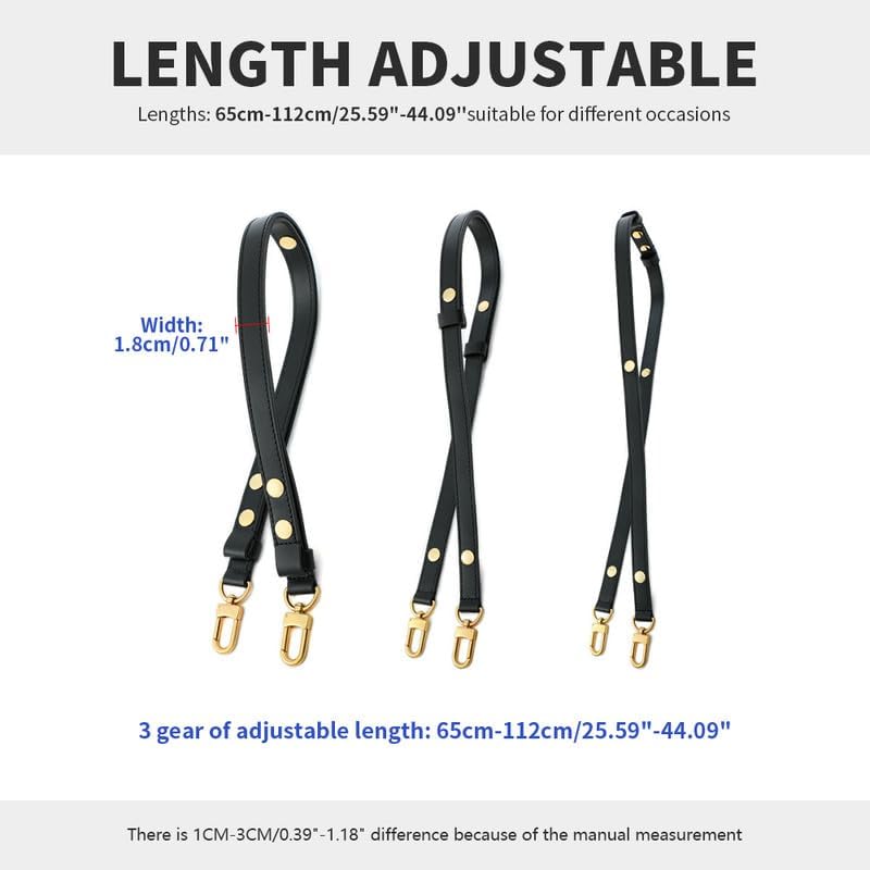 Bag Strap 3 Gears of Adjustable Length Purse Straps Replacement Crossbody Leather Strap for Handbags Silver Clasp Apricot