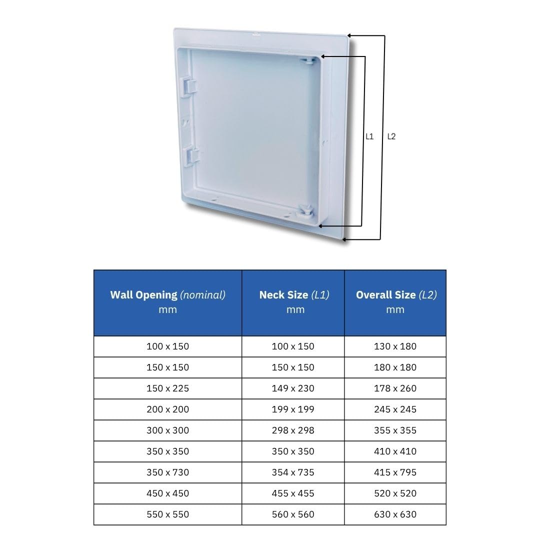 AirTech-UK Access Panel White Plastic Inspection Detachable Door Access Hatch Conceal Wiring Clean Space Easy Access 8 x 8 inches (200 x 200 mm) - Image 4