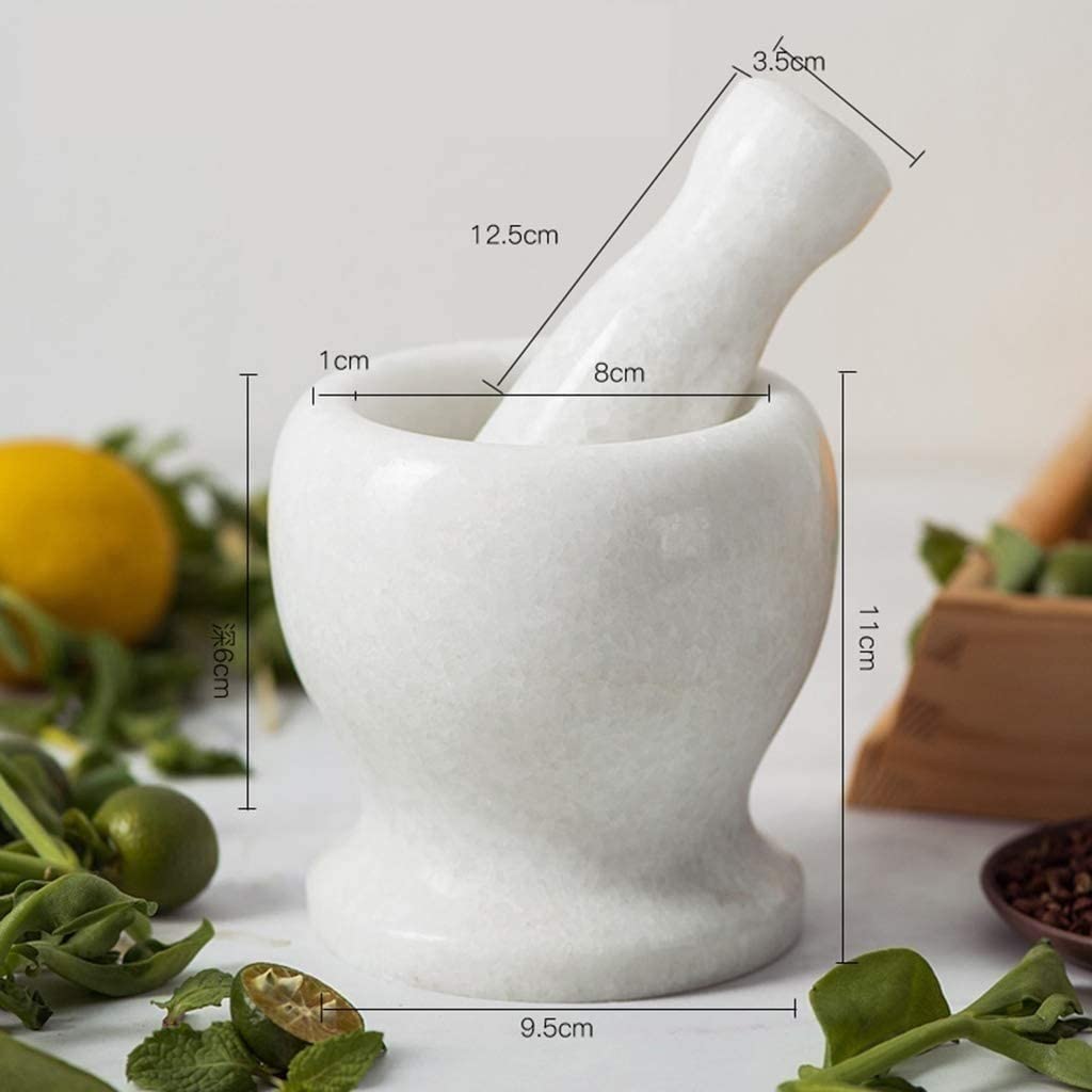 BATLAM Mörser- und Stößel-Set, Porzellan-Stößel und Mörserschüssel, Küchenwerkzeug, geeignet für Tablettenbrecher, Gewürzmühle, Kräuterschale, Knoblauchpresse, Pfeffermühle