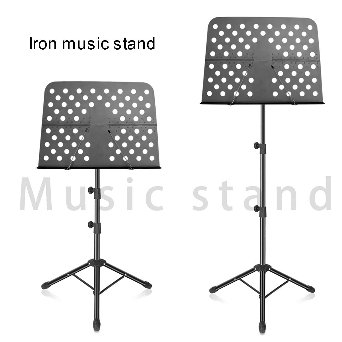 Leggio per Spartiti su Piattaforma, Leggio Portatile per Spartiti Musicali, Leggio in Metallo Regolabile E Pieghevole per Viaggi, Altezza Regolabile da 70 A 150 Cm, Un Le,