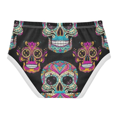 Skulls Paisley Floral Black Little Girl Panties Girls Underwear Toddlers Cotton Colorful Briefs Kids Undies 2t2