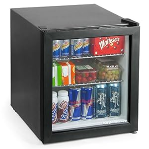 bar@drinkstuff Frostbite Mini Fridge Black – 46ltr Compact Refrigerator Holds 45 x 330ml Cans | F Energy Rating