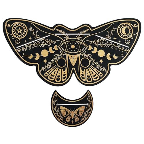 Porte-cartes de tarot papillon en bois, avec base stable, 29 x 14 x 0,5 cm, support de carte Oracle de bureau, présentoir esthétique en bois, design léger,...