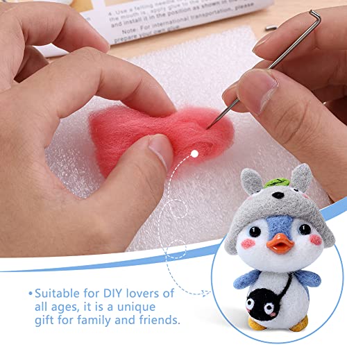 BAGERLA Needle Felting Supplies Kits, Needle Felting Kit Beginner with Instructions and Tools, Felting Foam Mat, Colorful Wool, Felting Kit for DIY Handcraft Duck with Needle Felting Material