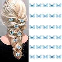 Oblihumoy 30PCS Blue Mini Butterfly Hair Claw Clips for Women Baby Hair Clips Toddler Hair Accessories Y2K Fashion Hair Accessories for Girls