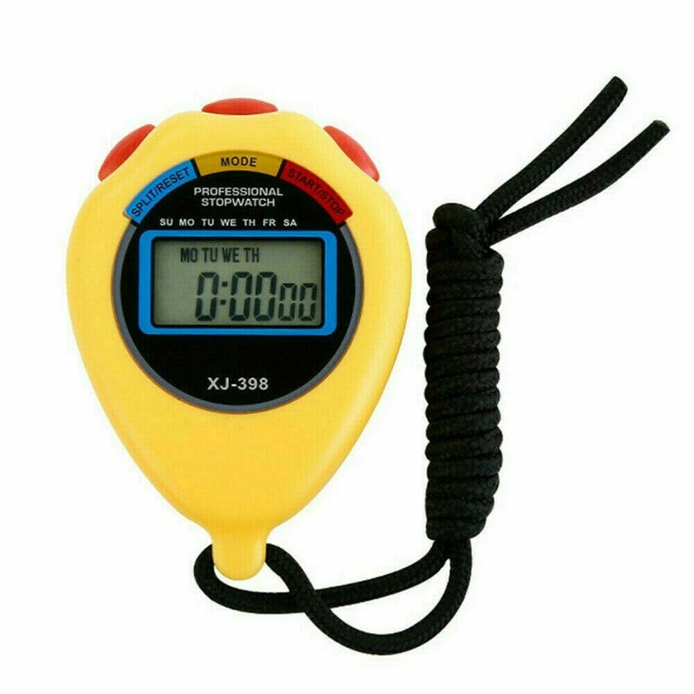 Stopwatch Multi- Function Electronic Digital Stopwatch Timer Portable Training Stopwatches with Alarm Function for and Referees Black Electronic Timer + Whistle KK's (Yellow/Red + Whistle) - Image 3