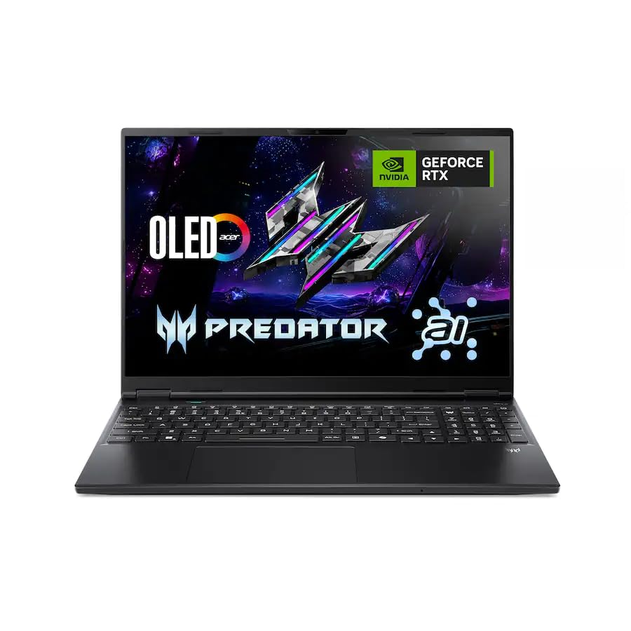 Image of Acer 2026 Predator 16 inch WQXGA Laptop 24-Core Intel Core Ultra 9 275HX NVIDIA GeForce RTX 5060 24GB DDR5 1TB SSD Thunderbolt 4 USB-C w /DP WiFi AX RJ-45 BT Webcam HDMI2.1 RGB Backlit KB Windows 11 Pro