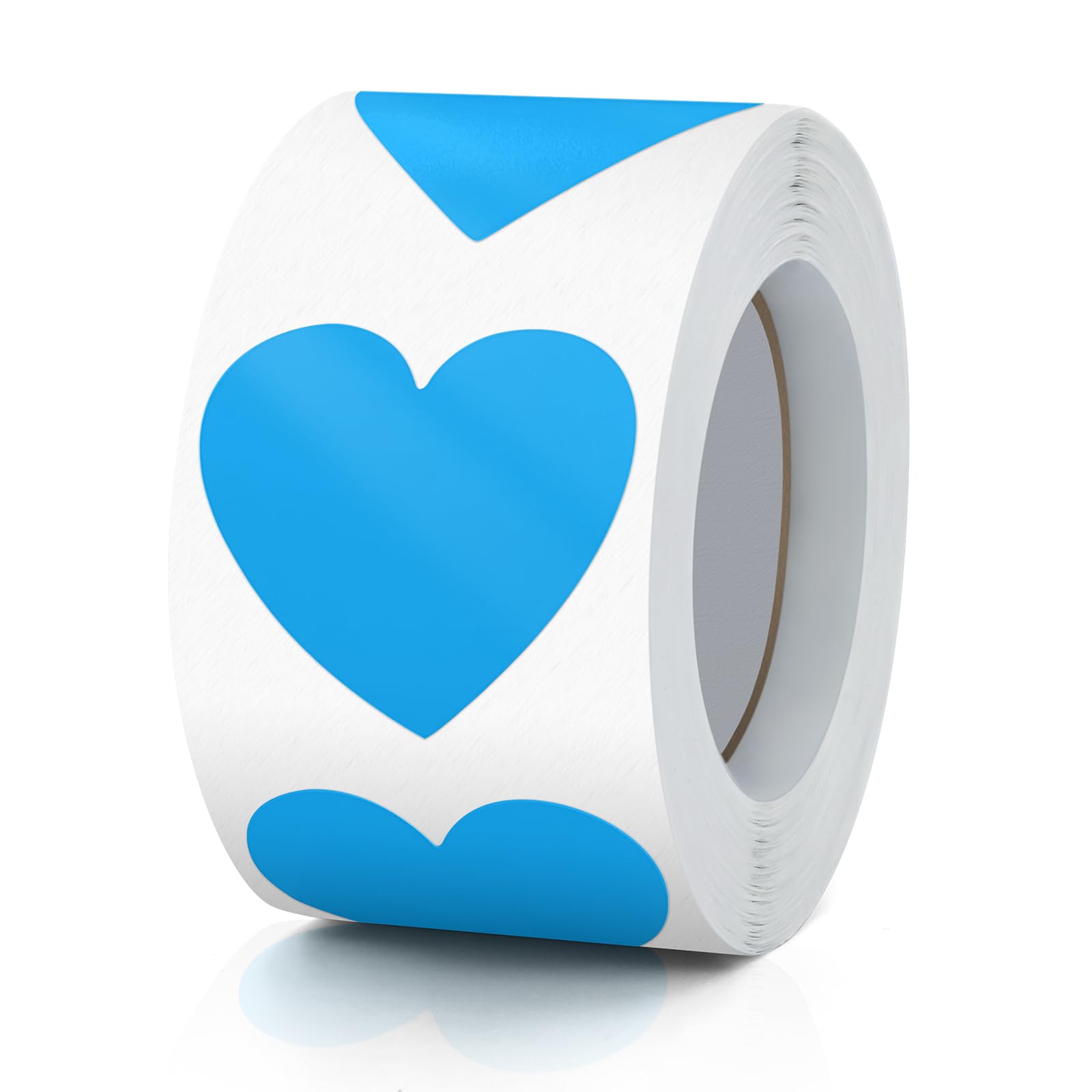 Pegatinas en forma de corazón azul autoadhesivas en forma de corazón, rollo de 38 mm, código de colores, pegatinas de corazón para bodas, álbumes de recortes, regalos, día de San Valentín, 500