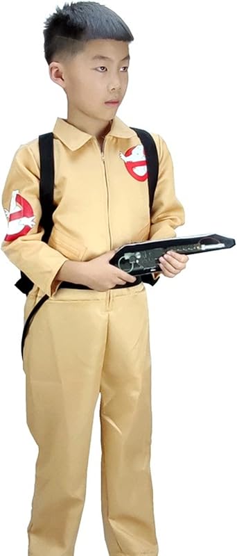 1Set Kids Ghostbuster Halloween Costume Ghostbuster Jumpsuit Uniform with Protons Pack for Cosplay Dressing Up Party Cosplay Halloween Costume