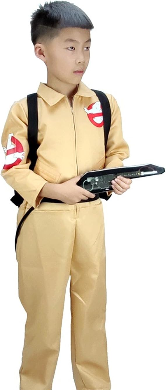 1Set Kids Ghostbuster Halloween Costume Ghostbuster Jumpsuit Uniform with Protons Pack for Cosplay Dressing Up Party Cosplay Halloween Costume