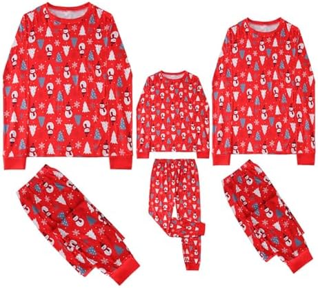 Christmas Pajamas for Family Couples Reindeer Snowflake Patterned Xmas PJS Set Fun Sleepwear Nightwear Loungewear