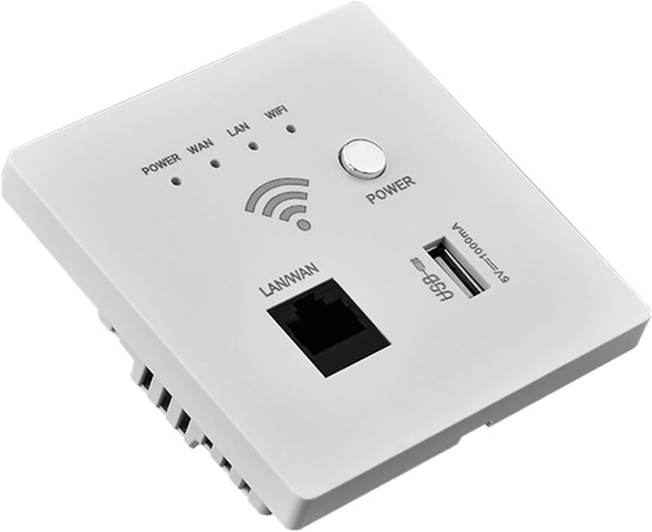 HUIOP In-Wall Wireless Router 300M AP Access Point Router USB-Charging Socket Wall Mount AP Router with WPS Encryption