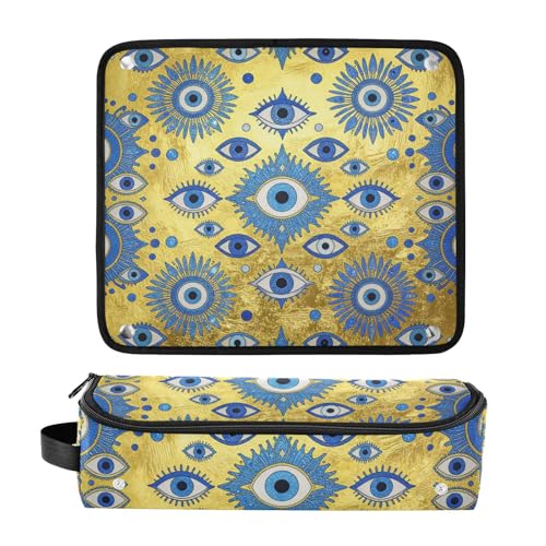 Hot Hair Tools Travel Bag with Heat Resistant Pad Curling Iron Travel Holder Storage Bag for Flat Iron Hot Tools and Haircare Accessories Evil Eye Amulet Pattern Portable Essentials miniatura 3