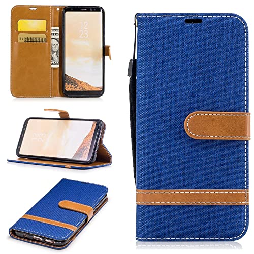 Étui Samsung Galaxy S8 bleu en similicuir avec porte-cartes König Design