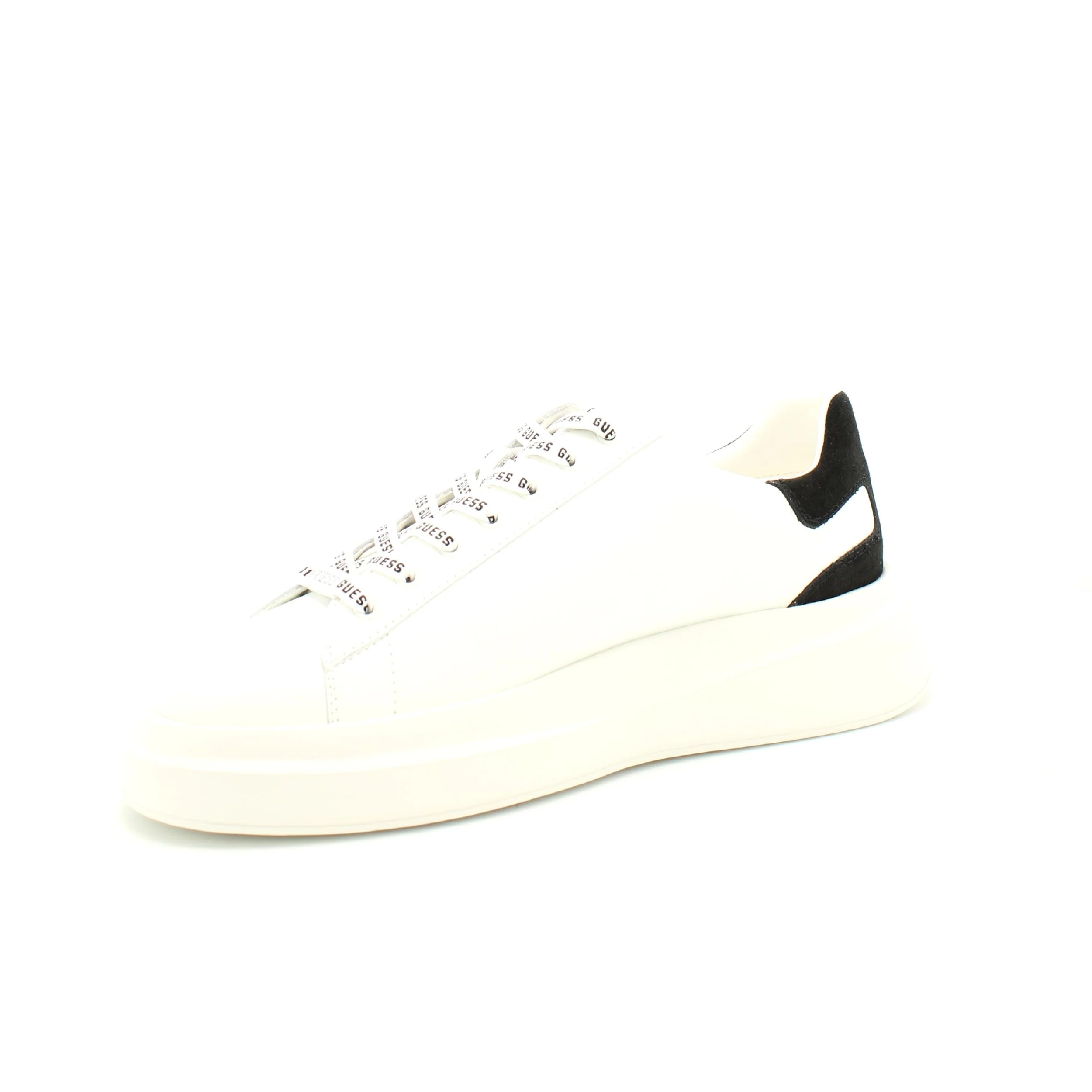 GUESS Scarpe uomo Sneaker Elba carryover in Pelle White/Black US24GU03 FMPVIBSUE12