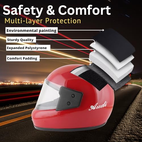 Image of Sage Square Audi Full Face Clear Visor Helmet | ISI Certified | High Standard Safety | Extra Comfort & Stylish