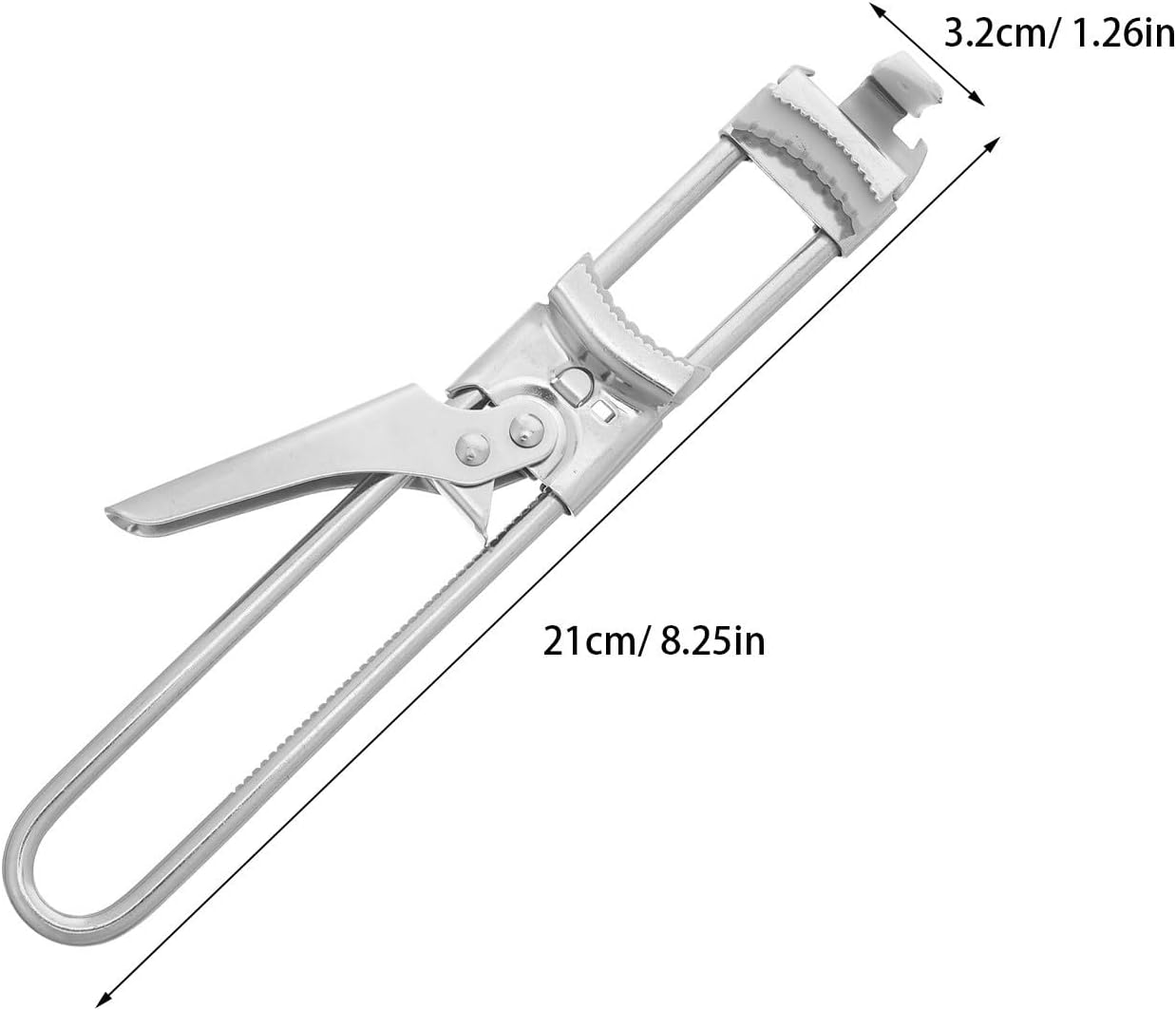 Adjustable Stainless Steel Multi-function Jar Opener for Lid Removal | Anti-slip Ergonomic Handle, Fits Jar and Bottle Lid Sizes, Metallic Line-shaped Design for Kitchen and Party Use