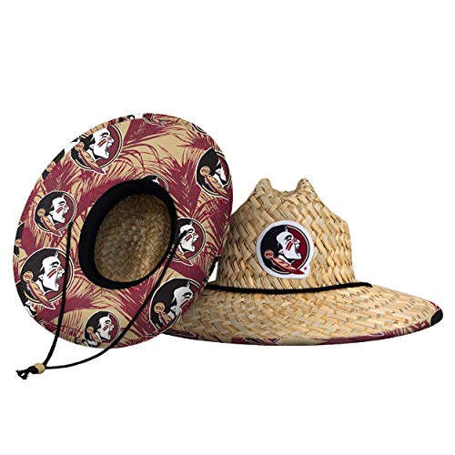Image of FOCO Men's NCAA College Team Logo Floral Straw Sun Hat