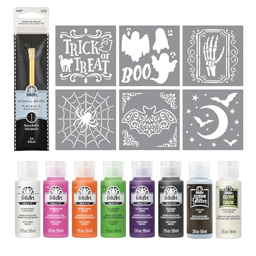FolkArt Halloween Acrylic Paint Kit, 15 Piece Set Including 6